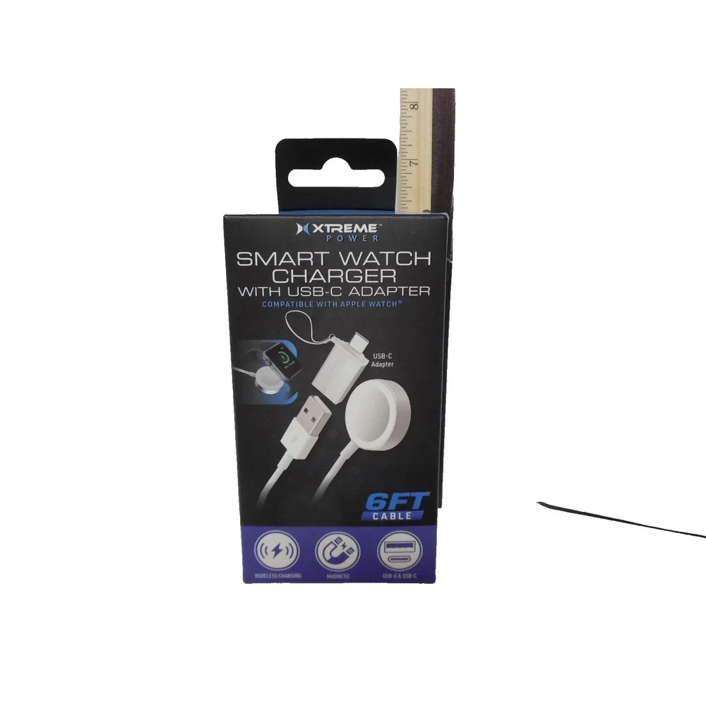NIB Xtreme Power Smart Watch Charger / USB A & C Adapter 6 ft cable  Apple Comp.